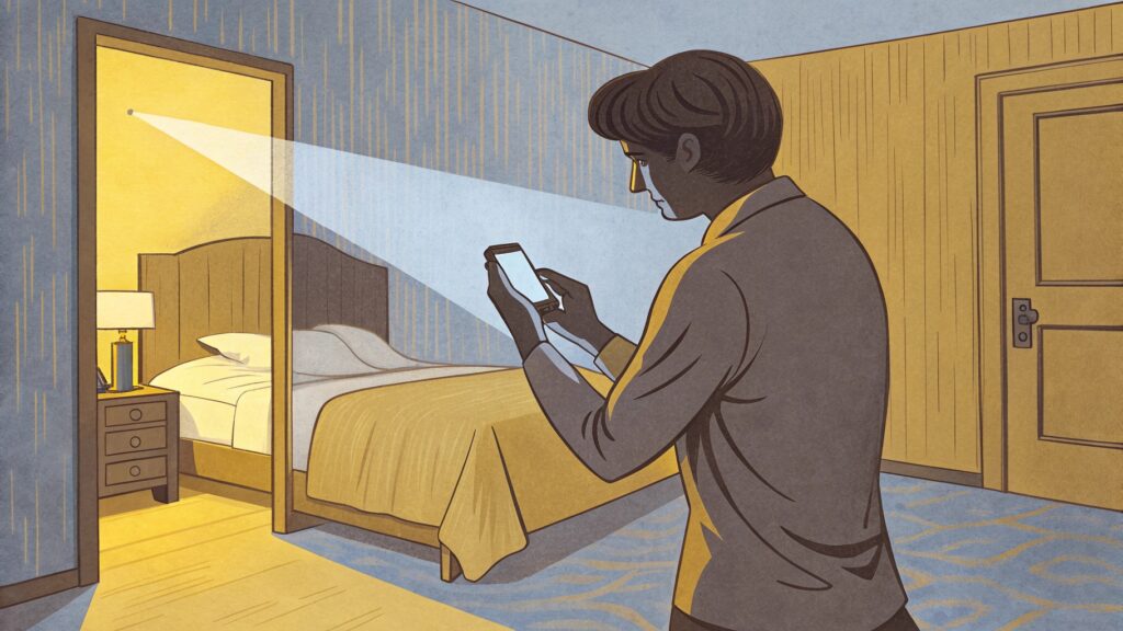 How to find a hidden camera in hotels and changing rooms?