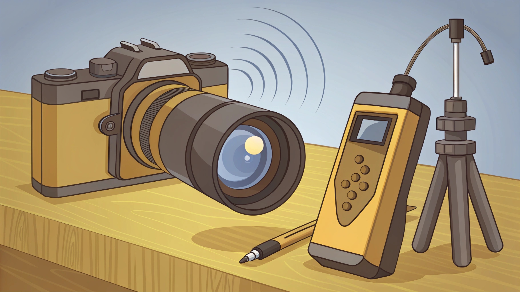 A person holding a professional RF detector and lens finder device