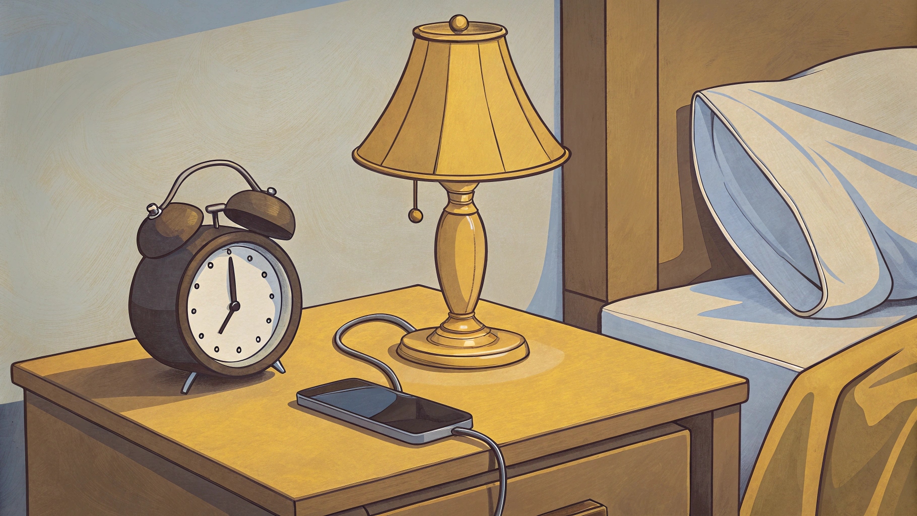 A digital alarm clock on a hotel nightstand, a common hiding place for a camera