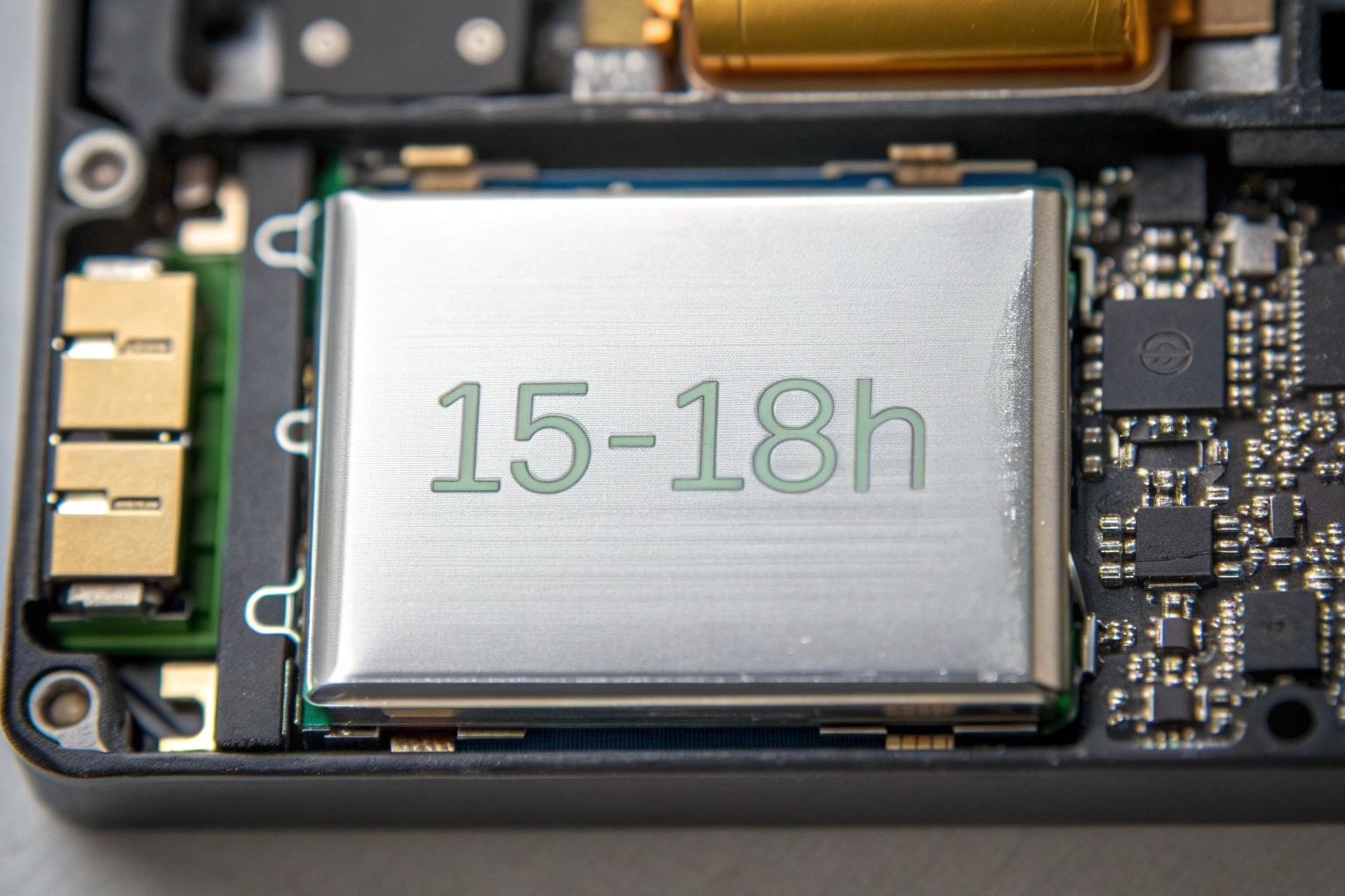 Vue interne d'une batterie au lithium polymère