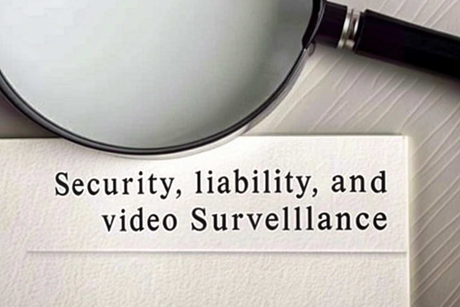 Gros plan sur un document juridique, une loupe examinant une clause relative à la sécurité et à la responsabilité.