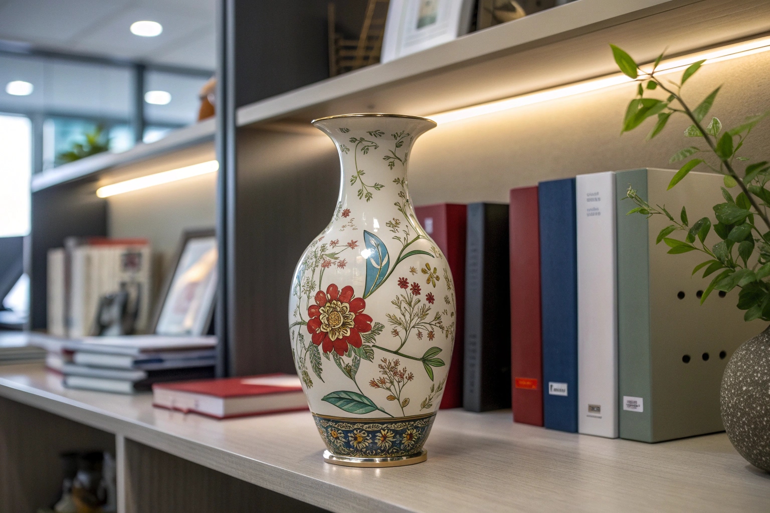 Un magnifique vase en céramique qui renferme un objectif de caméra caché.