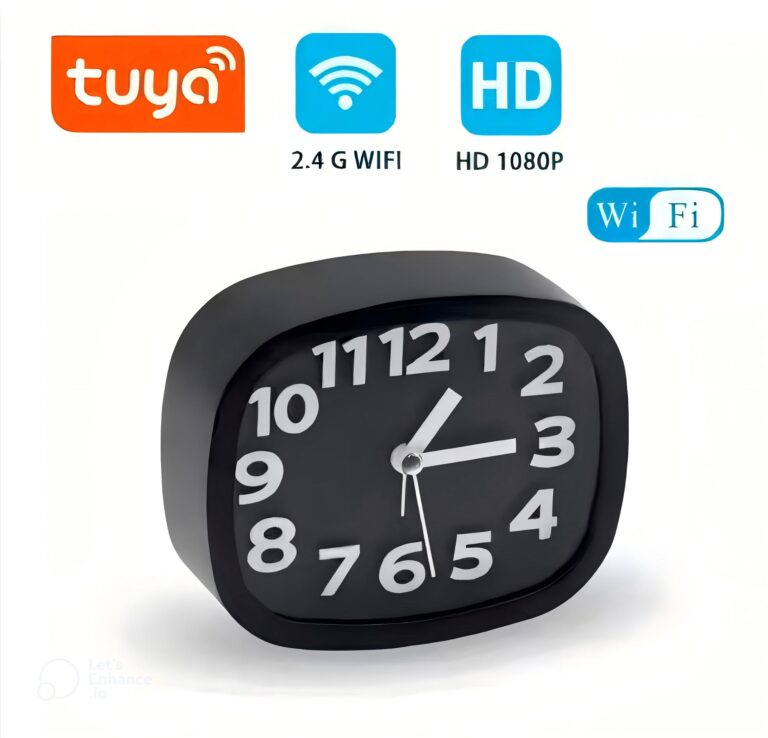 Customizable Stylish Tuya WiFi Clock Camera with HD 1080P and Night Vision