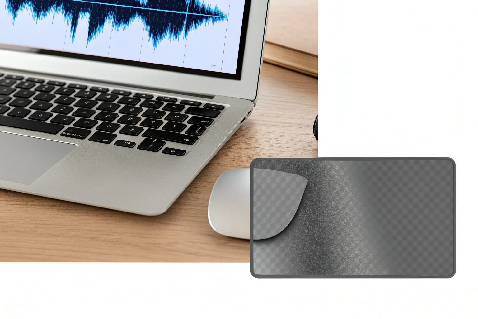 Un affichage numérique de la forme d'onde audio présentant des ondes sonores claires et nettes, sans bruit de fond ni distorsion.