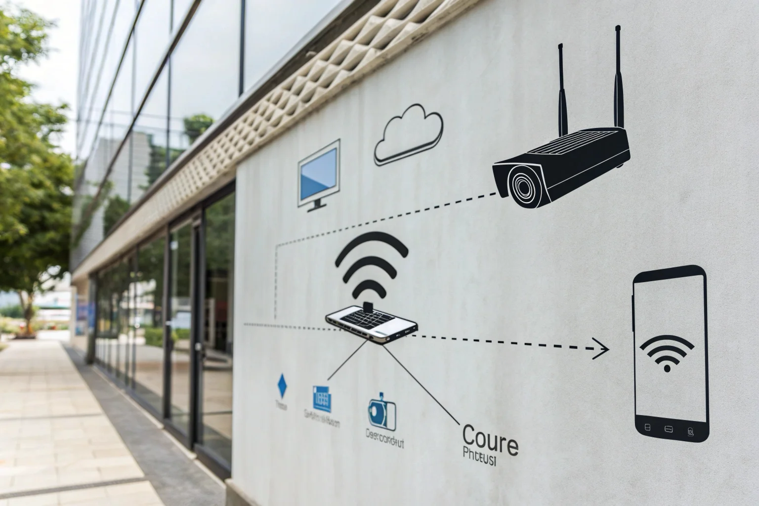 Une infographie comparant une caméra sans fil envoyant un signal à un enregistreur local à une caméra Wi-Fi envoyant un signal via un routeur vers le cloud et un smartphone.