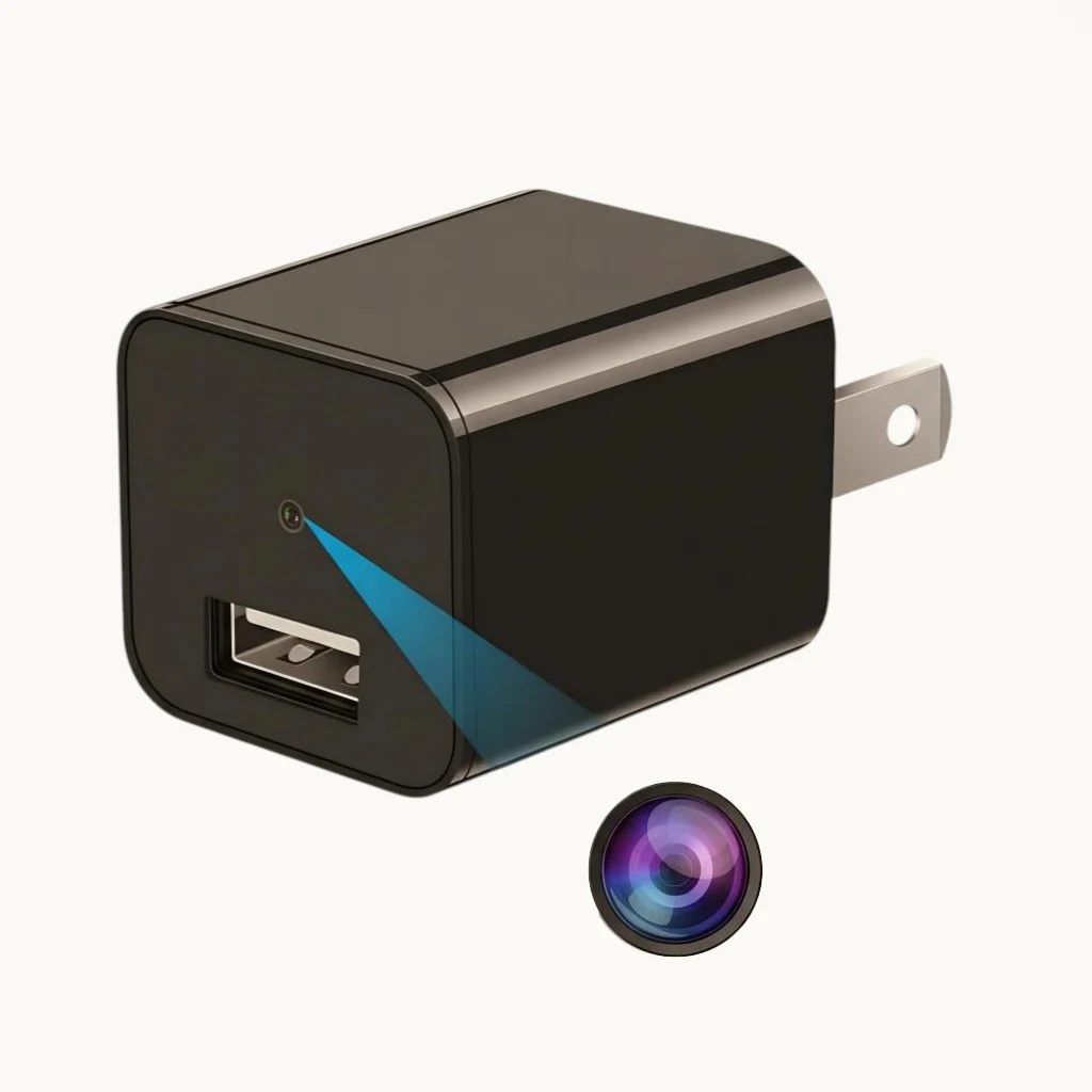 USB Wall Charger Hidden Camera with 1080P Motion Activated Recording (No WiFi Needed)