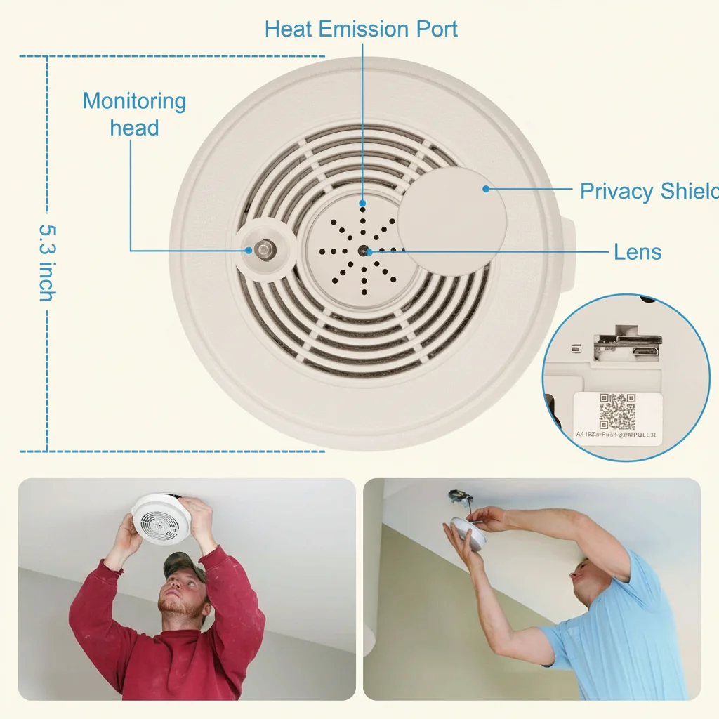 1080P WiFi Smoke Detector Hidden Camera with Night Vision (Model: SC02)