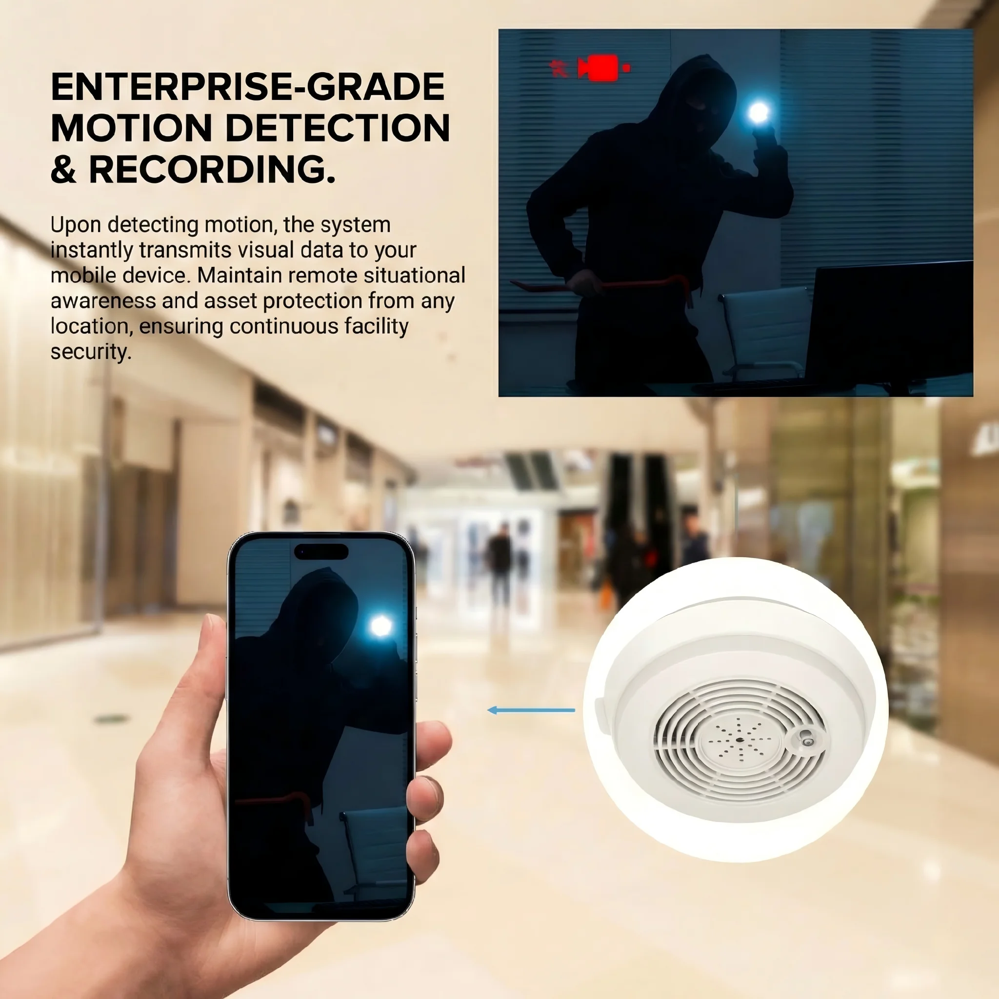 1080P WiFi Smoke Detector Hidden Camera with Night Vision (Model: SC02)