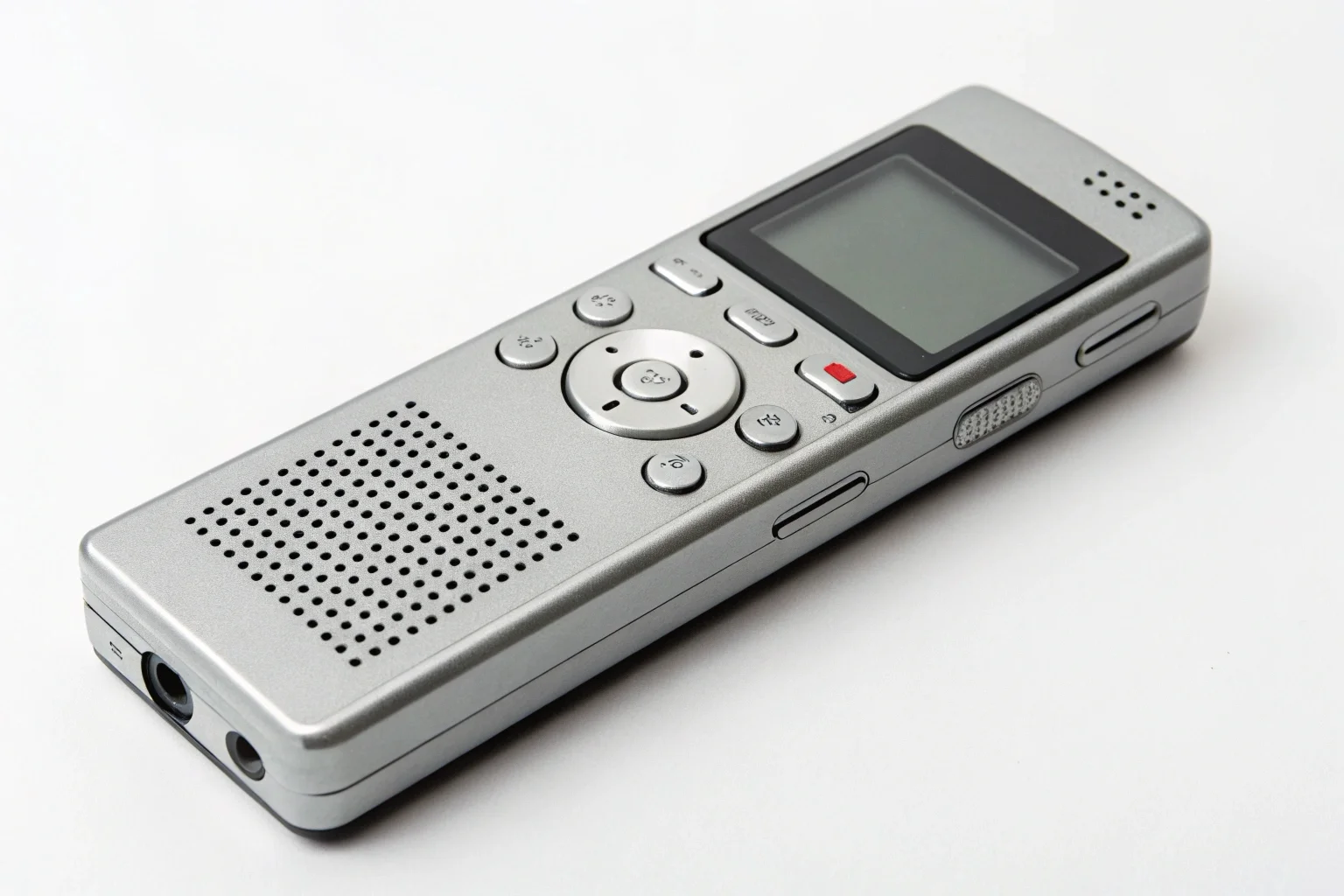 Secure AI voice recording device on a corporate meeting table