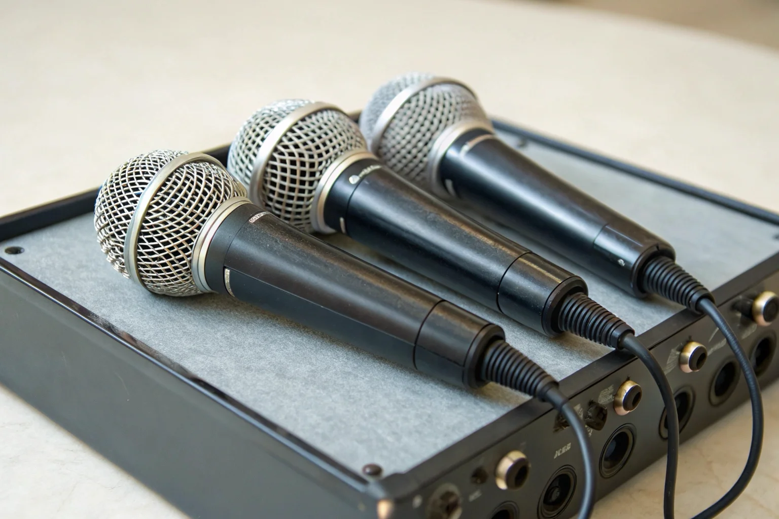 Audio recording setup demonstrating the 3-to-1 rule