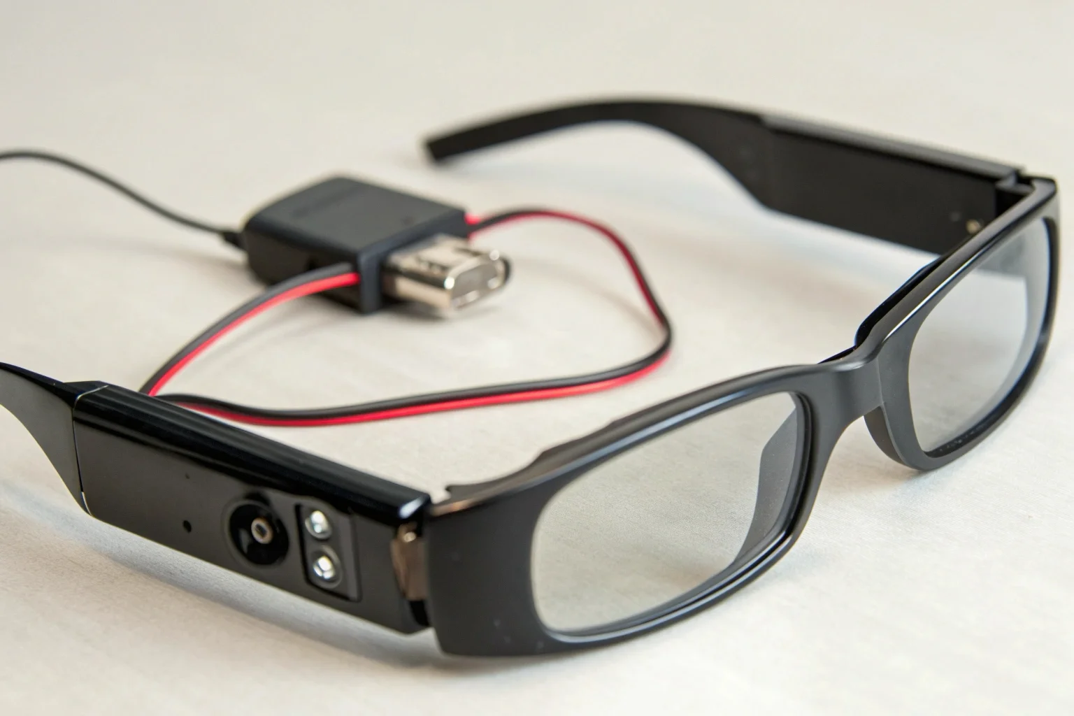 Batteria integrata per occhiali spia