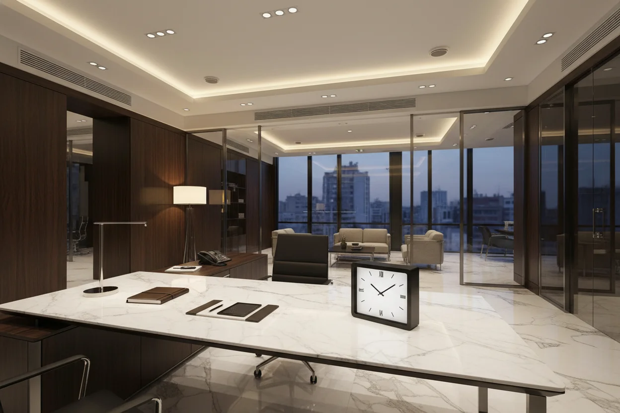 Professional modern office environment secured by discreet surveillance