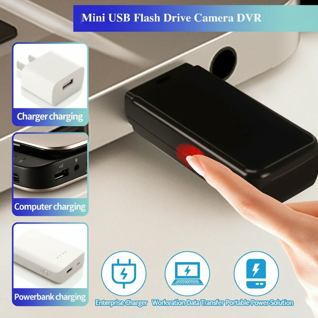 Cámara espía USB con grabación de video y audio en HD 1080P (modelo F5)