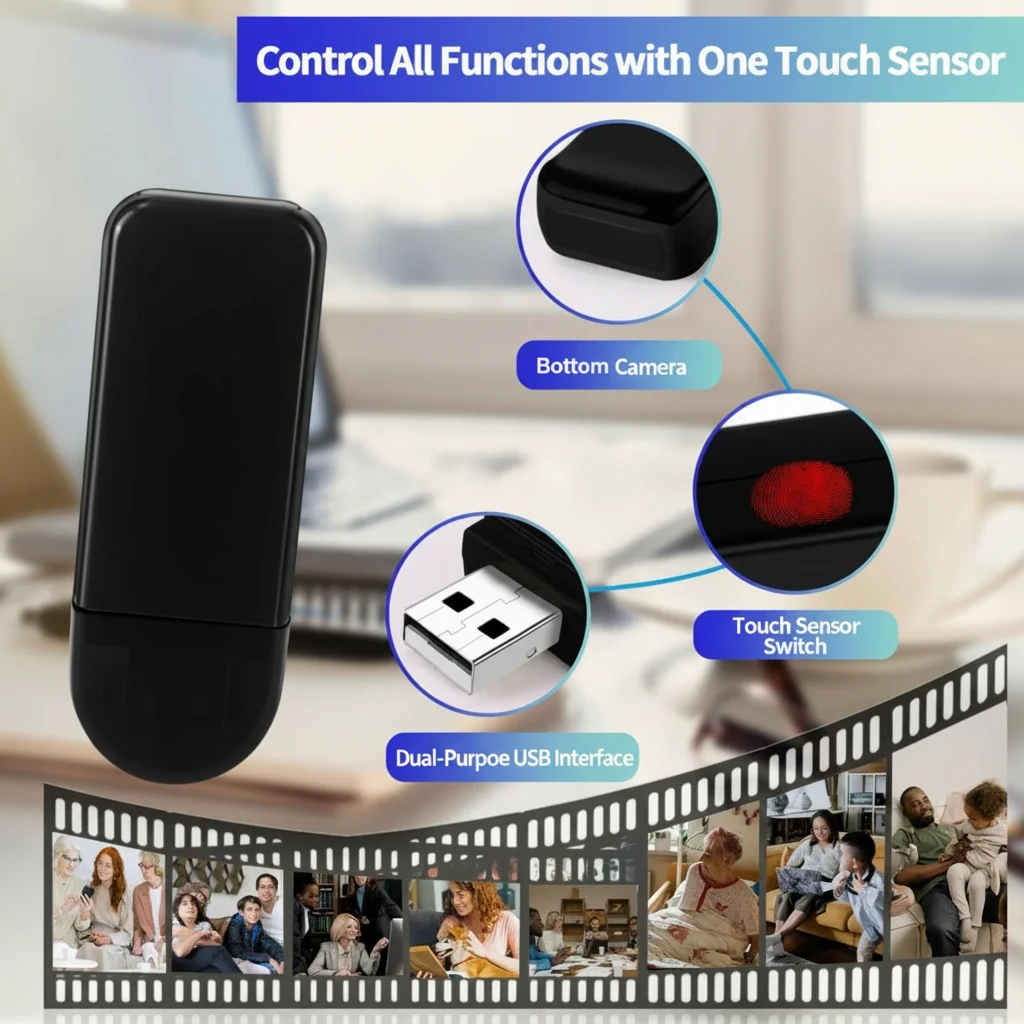 Cámara espía USB con grabación de video y audio en HD 1080P (modelo F5)