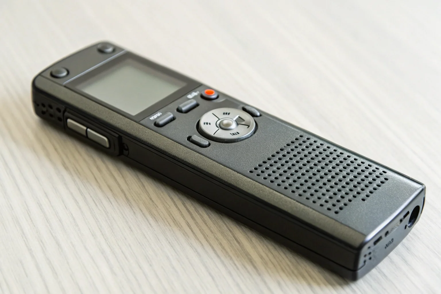 Premium enterprise digital voice recorder on a modern desk