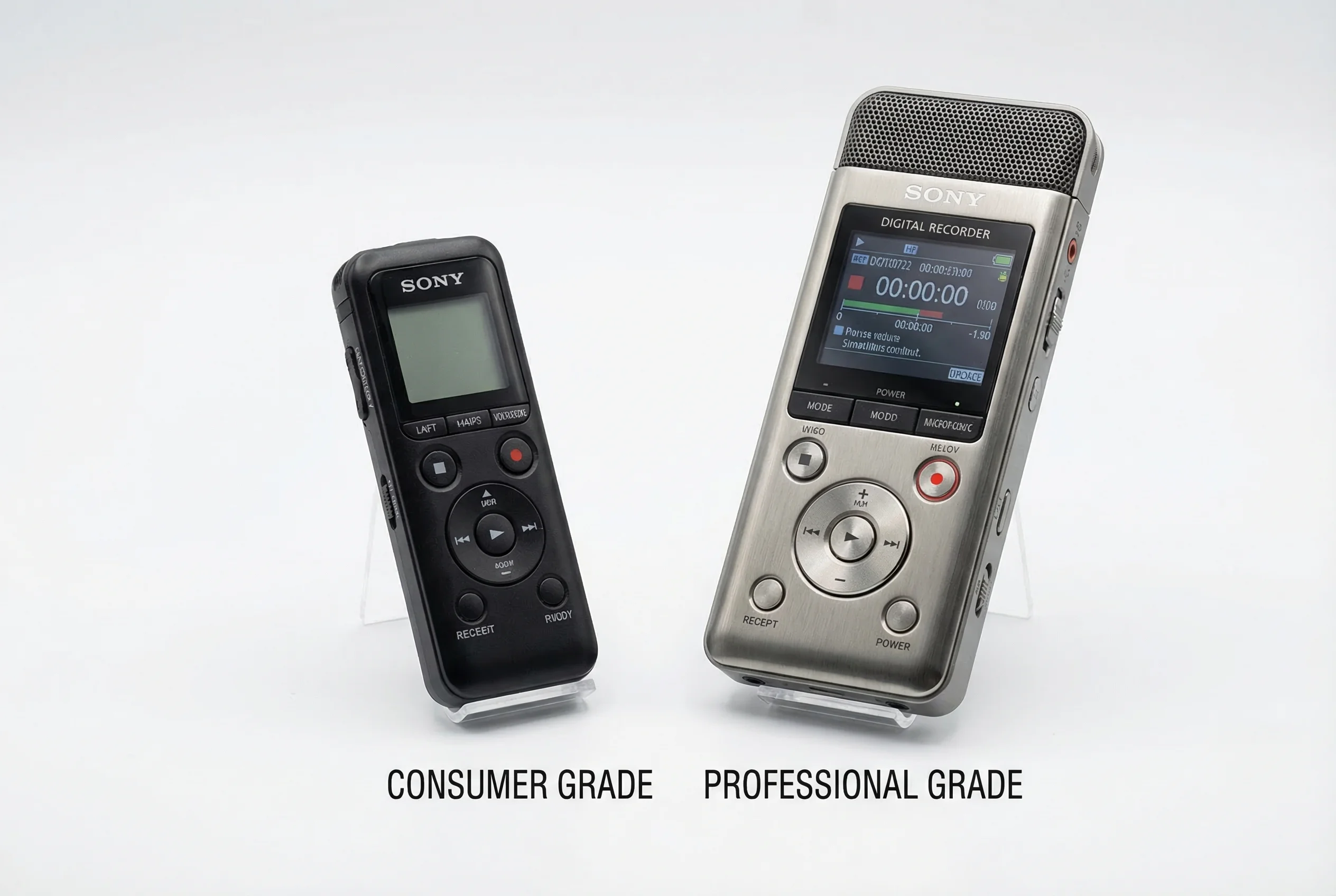 Comparison of enterprise and consumer voice recorders