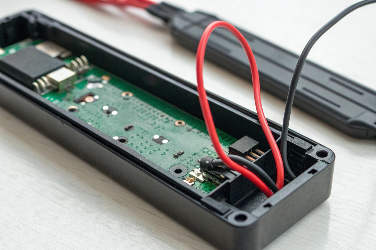 Internal view of a GPS tracker lithium battery component