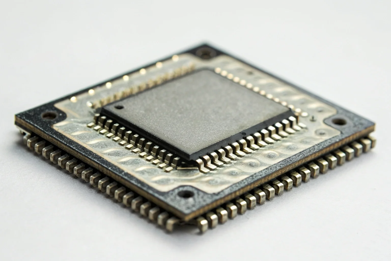 Componenti interni di un registratore vocale con chip DSP visibile