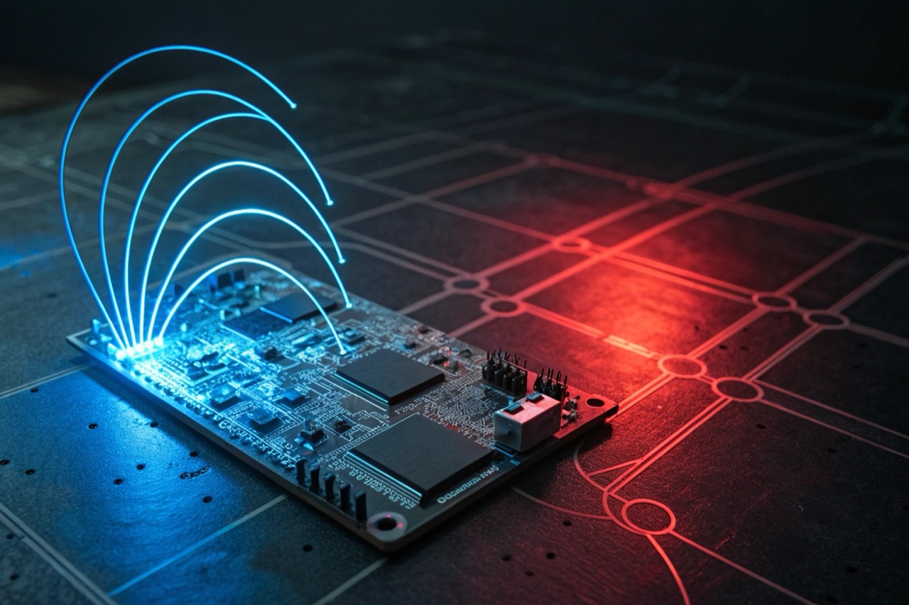 Visual representation of signal interference on electronic circuits