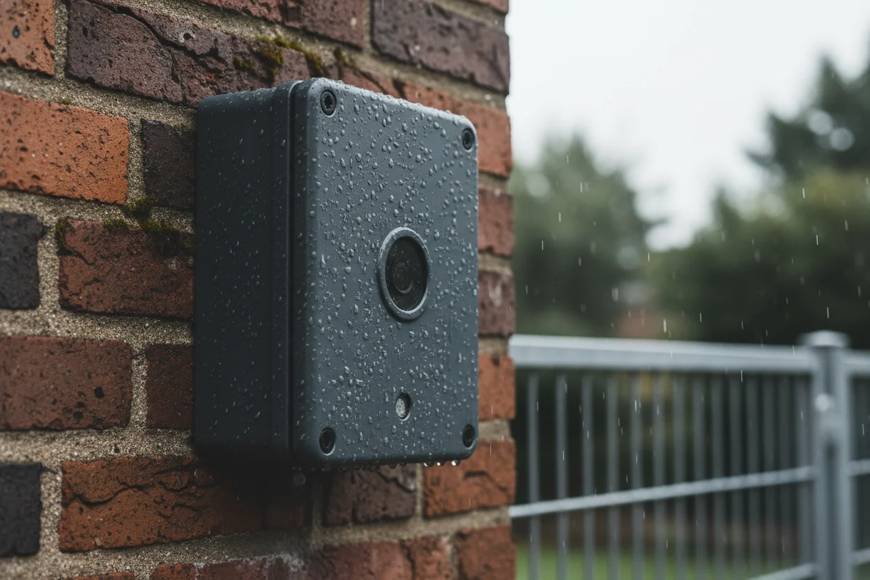 Micro telecamera Tuya da esterno nascosta in una finta scatola di derivazione