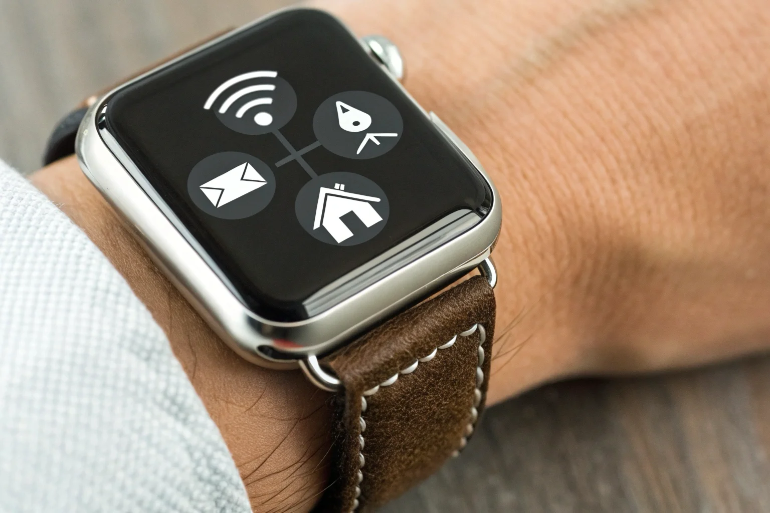 Orologio spia WiFi elegante su una scrivania aziendale