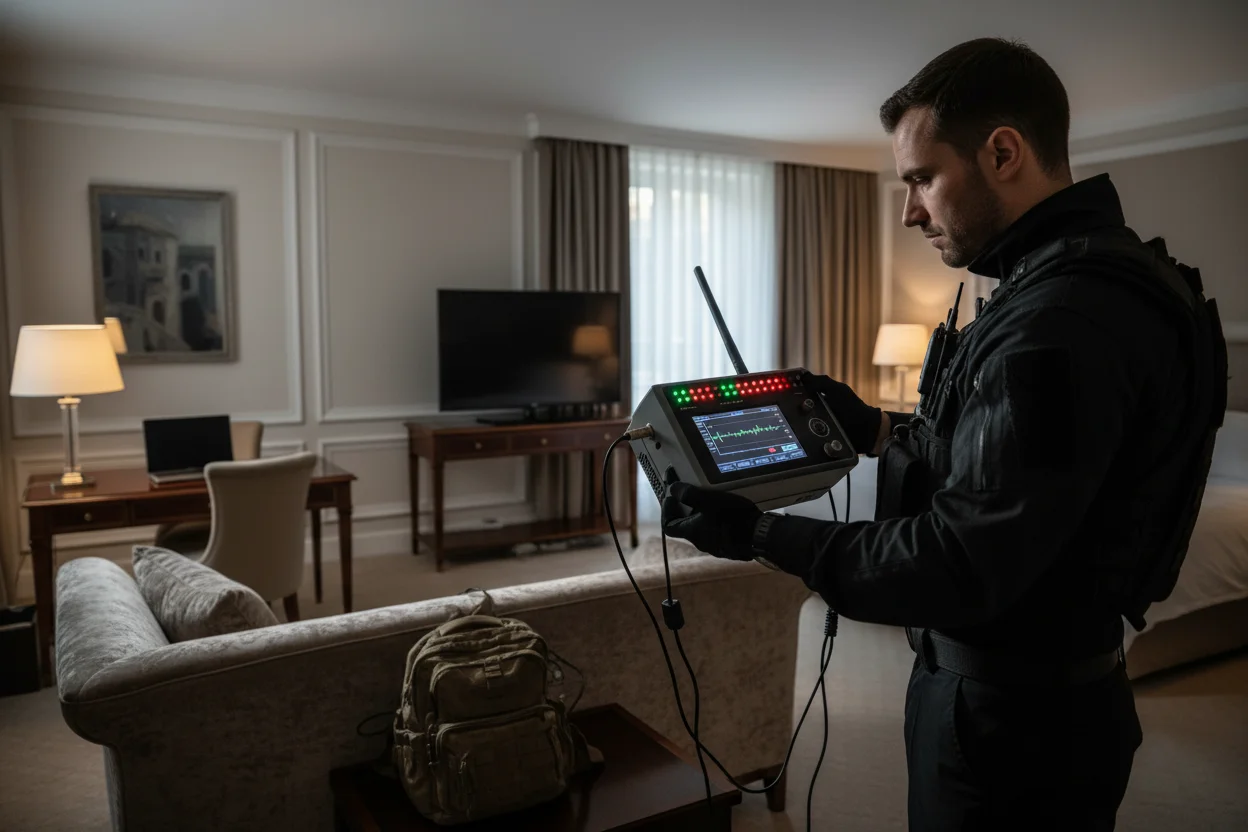 Hands cleaning camera glasses with microfiber cloth