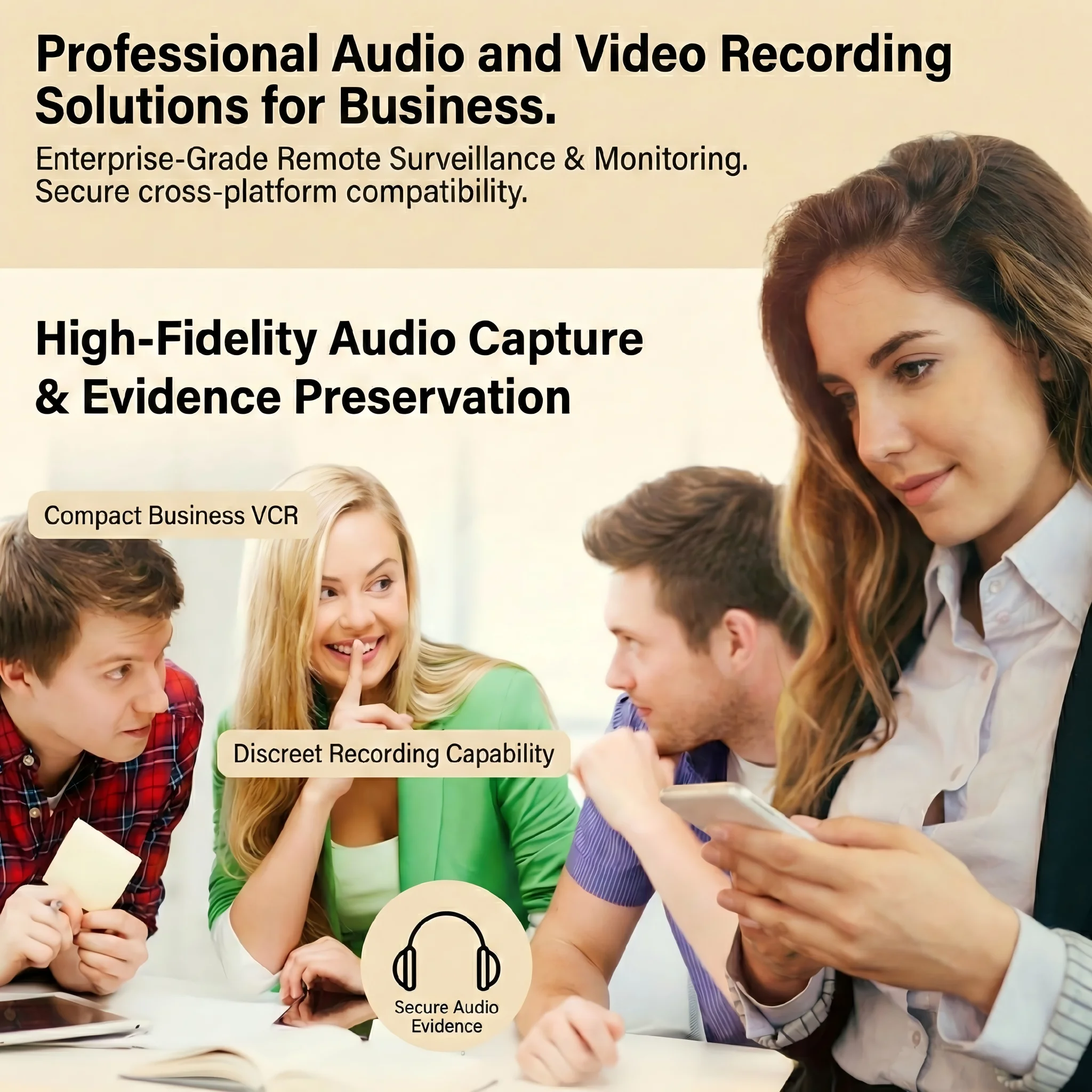 Business recording pen for evidence preservation