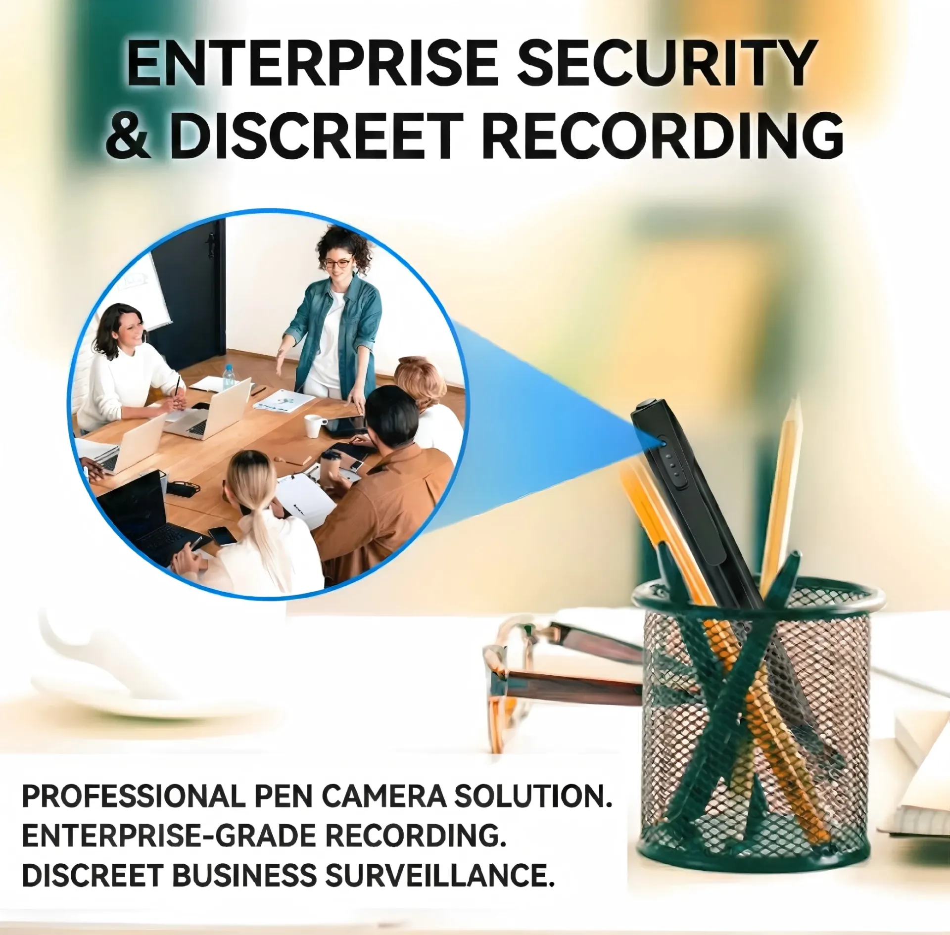 Business spy pen camera for office surveillance