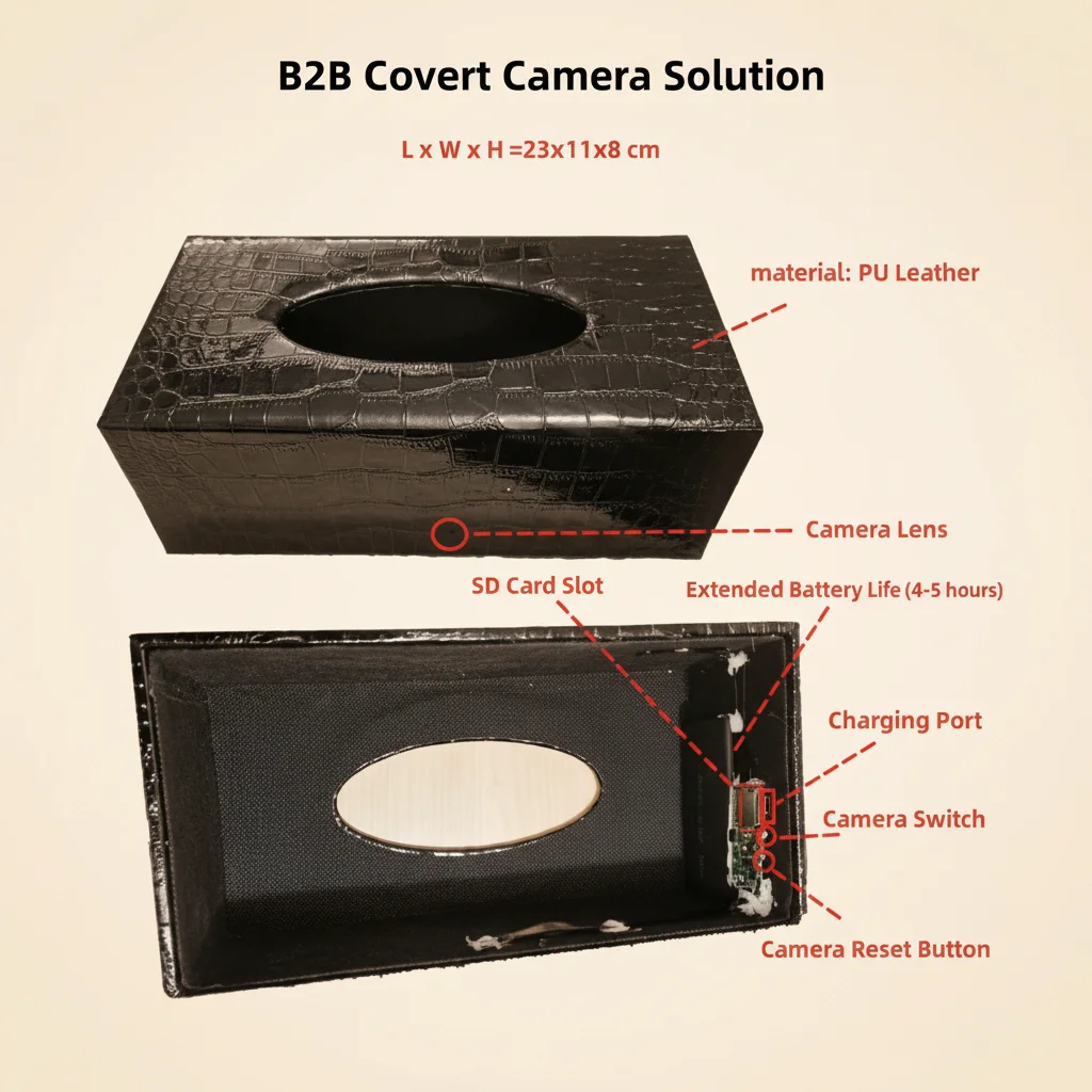 Hidden Camera Tissue Box Internal Structure SD Card Battery Details