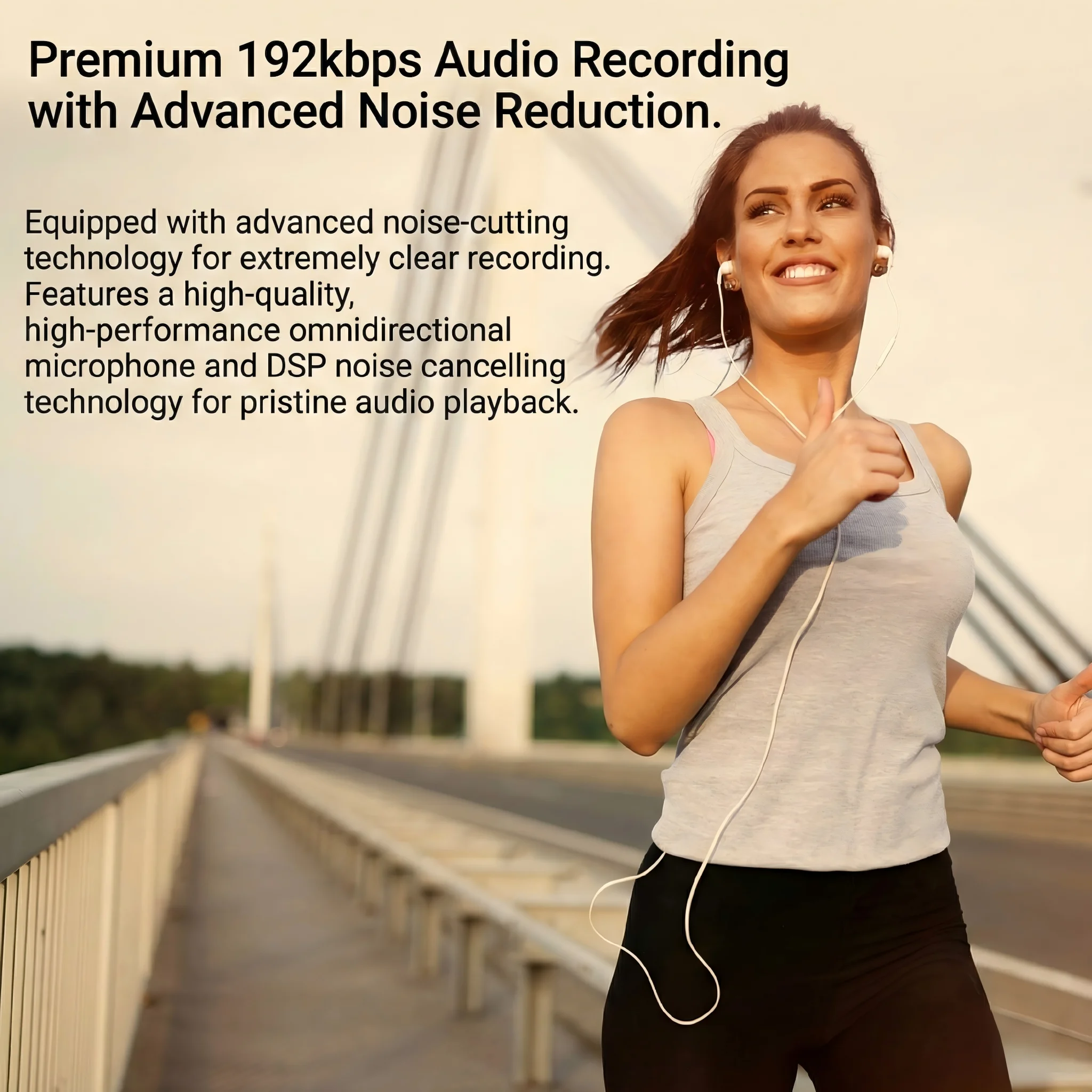 High quality 192kbps voice recorder noise reduction DSP