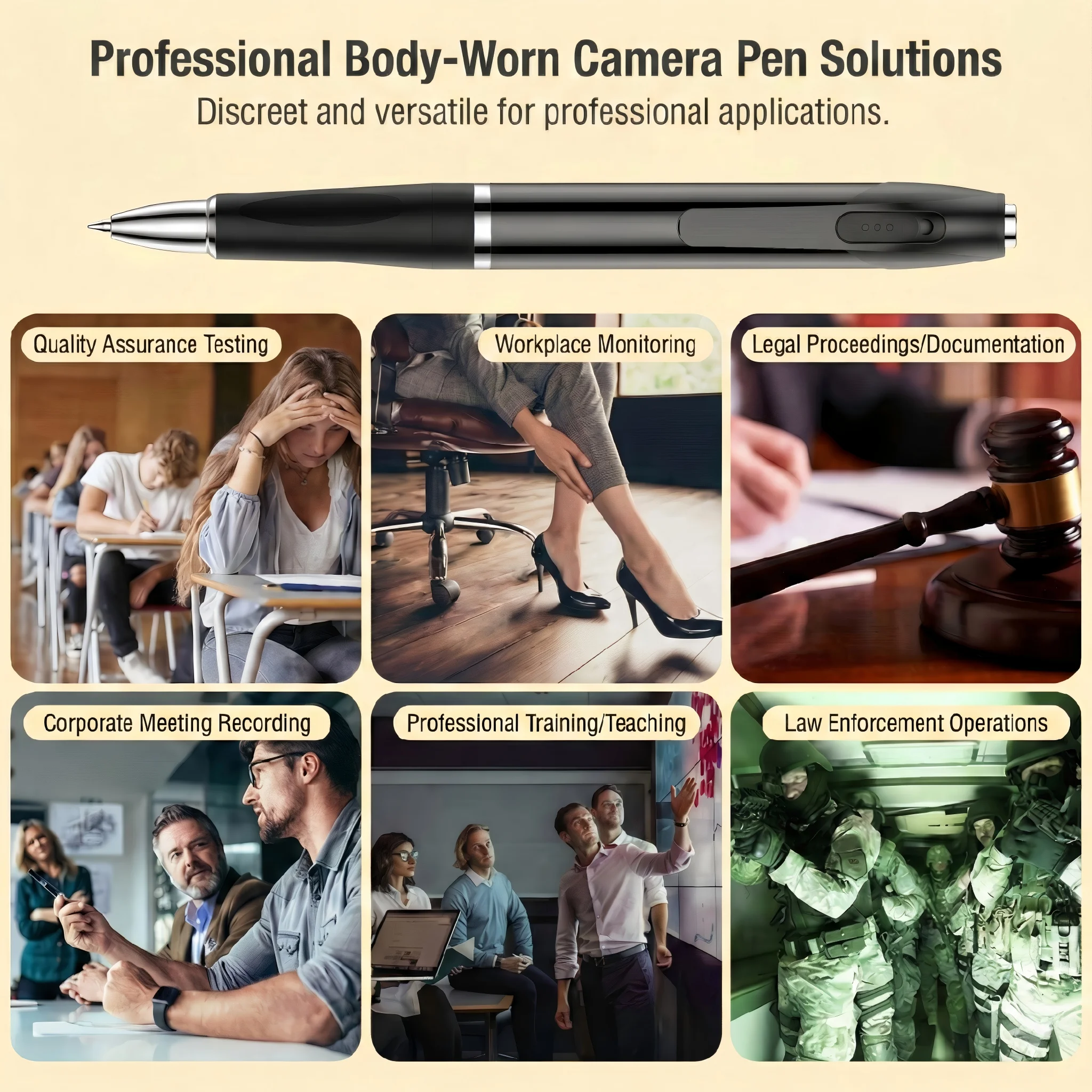 professional body worn camera pen industry solutions