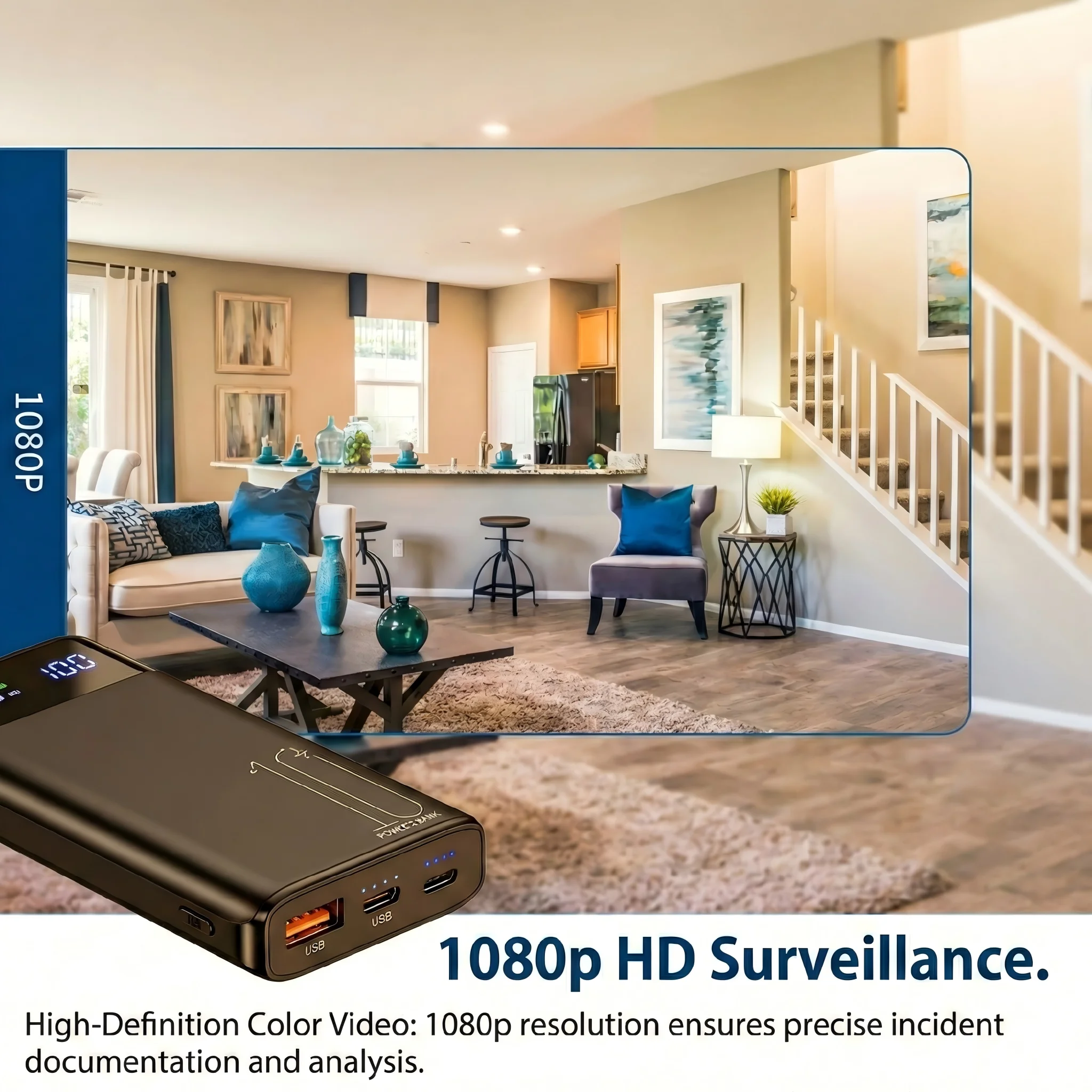 QZT power bank camera 1080p hd surveillance home office