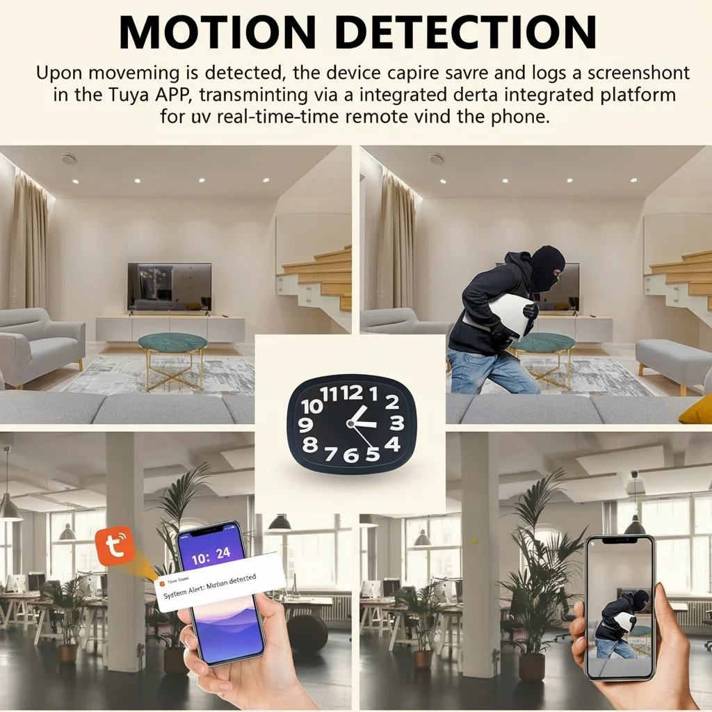 smart home security clock motion detection app