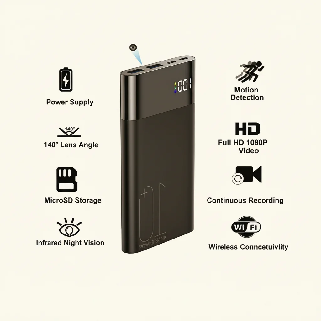 tuya camera power bank features motion detection ir night vision