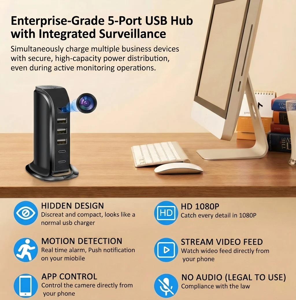 WiFi Spy Camera Charger Back Controls Setup